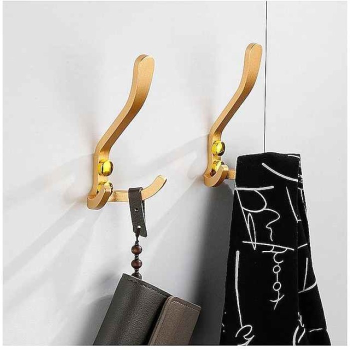 1pc Wall Hooks for Hanging Heavy Duty Black Coat Hooks Towel Hooks Hardware Single Hardware Bathroom Hook Kitchen Hook Aluminum Alloy Headphone Holder Hooks