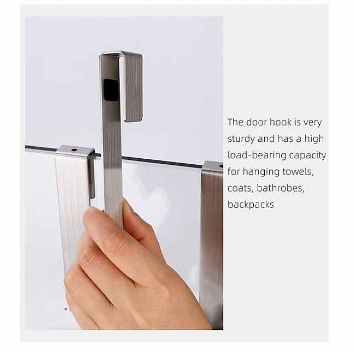 1pc Single/Double Hooks For Glass Shower Door, Over Shower Glass Door Hook 304 Stainless Steel Rack Hooks Towel Hooks Over The Bathroom Glass Wall