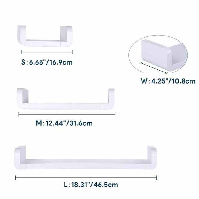 Adhesive Floating Shelves Non-Drilling,Display Picture Ledge Shelf U Bathroom Shelf Organizer for Home/Wall Decor/Kitchen/Bathroom Storage