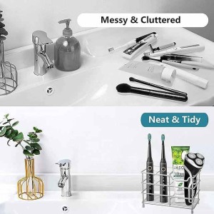 Bathroom Toothbrush Holder 304 Stainless Steel Toothpaste Holder Stand Bathroom Accessories Organizer