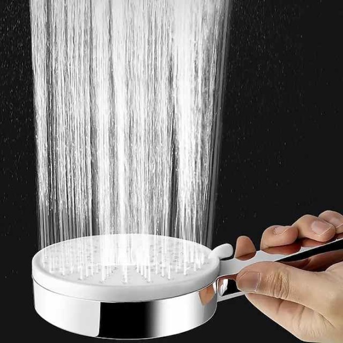 5 Mode Shower Head High Pressure Handheld Spray, with Stop Button Adjustable High-Pressure Water Saving, Shower Bathroom Accessories, Large Panel Electroplating Five-speed Showerhead