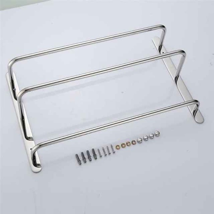 Wall Mounted Towel RackStainless Steel 3-TierTowel Bar Storage Shelf for Bathroom 45/60cm Towel Holder Towel Rail Towel Hanger