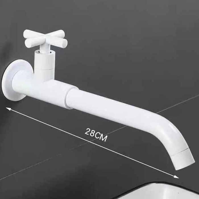 Wall Mounted Bathroom Sink Faucet Cold Water Only, Basin Taps Vintage Brass Single Handles One 3 Hole Washroom Wash Baxin Tap