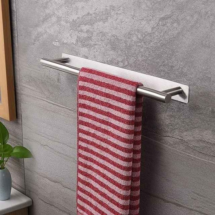 304 Stainless Steel Towel Rack Free Punching Bathroom Towel Rack Bathroom Rack Towel Rack Towel Bar Single Rod