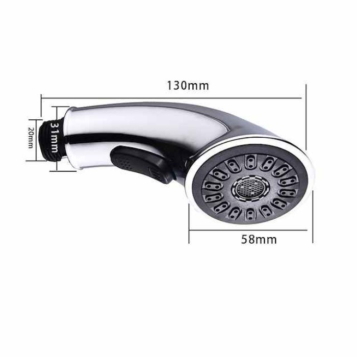 Kitchen Faucet Head Replacement Black Chrome, Pull Out Faucet Sprayer Head Nozzle Attachment Fittings Accessories, Aeration Spray Splash-proof Spout