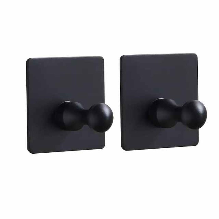 2-Packs Adhesive Hooks Heavy Duty Wall Hooks Waterproof Stainless Steel Hooks For Hanging Coat Hat Towel Robe Hook Wall Mounted Rack For Bathroom And Bedroom