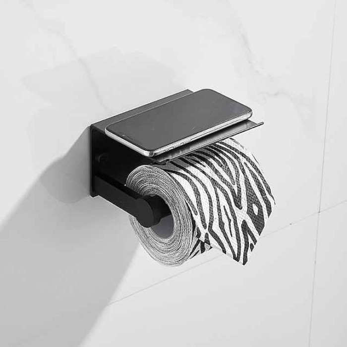 Toilet Paper Holder Space Aluminum Roller Paper Storage Rack Tissue Roll Hanger Bathroom Paper Towel Dispenser Office Toilet Paper Holder