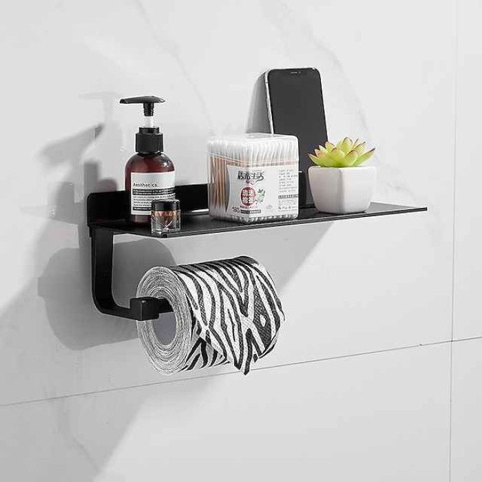 Toilet Paper Holder Space Aluminum Roller Paper Storage Rack Tissue Roll Hanger Bathroom Paper Towel Dispenser Office Toilet Paper Holder