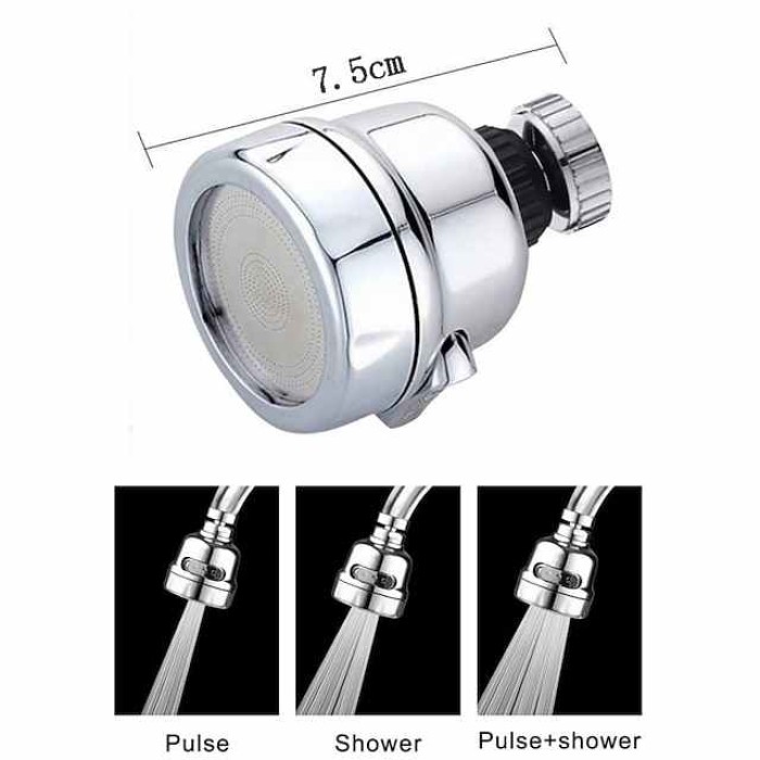 Kitchen Faucet Head Replacement 3 Mode, 360 Kitchen Sink Faucet Aerator Sprayer Attachment, Tap Accessories Water Saving Extend Nozzle Connect Adapter