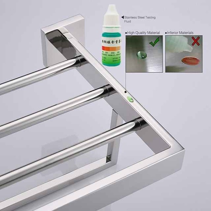 Wall Mounted Towel Bar Bathroom Towel Rail, SUS304 Stainless Steel 60cm Towel Rack Towel Holder, Modern Wall Mounted Clothes Holder Bathroom Towel Hanger