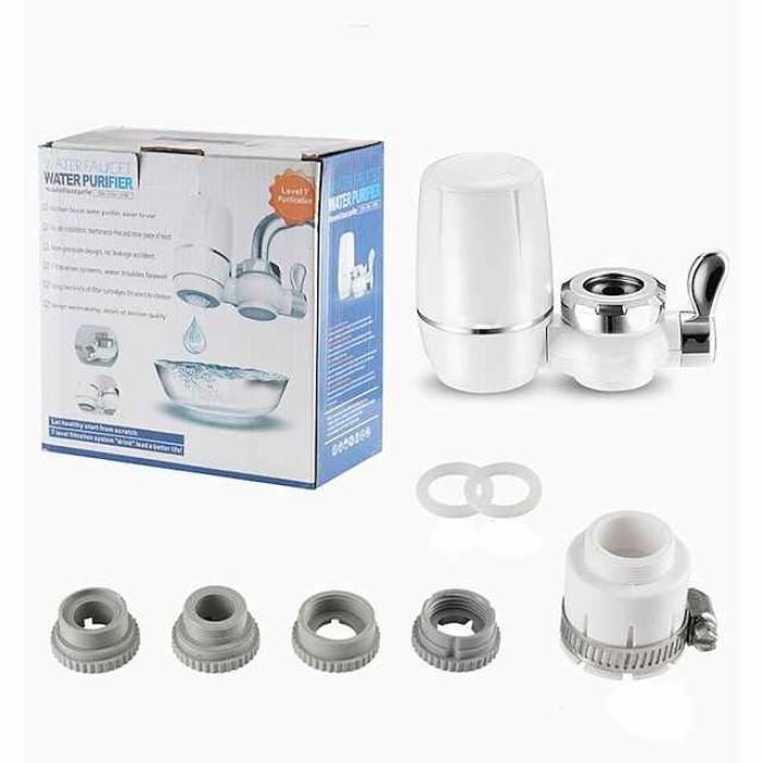 7 Stage Faucet Water Filter System Replacement Ceramic Filter, Faucet Water Filtration System, Tap Water Filter Sprayer Head Nozzle, Reduces Chlorine, Heavy Metals and Bad Taste