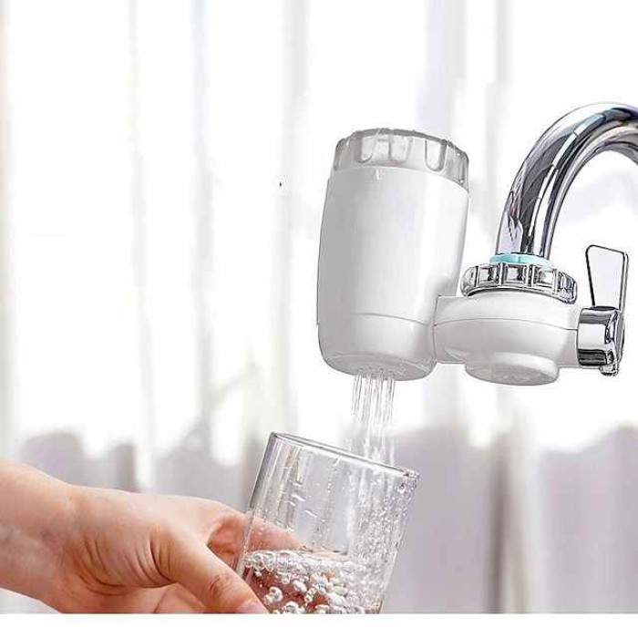 4 Stage Faucet Water Filter System Replacement Ceramic Filter, Faucet Water Filtration System, Tap Water Filter Sprayer Head Nozzle, Reduces Chlorine, Heavy Metals and Bad Taste