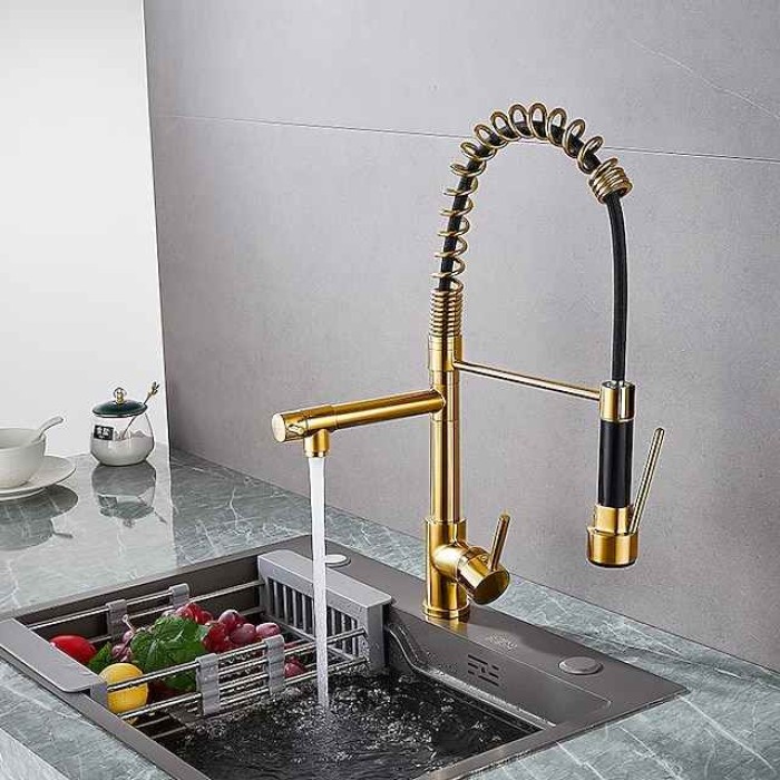 Kitchen faucet - Single Handle One Hole Electroplated Pull-out / Pull-down Deck Mounted Modern Contemporary Kitchen Taps