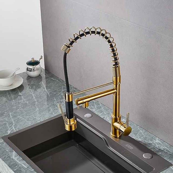 Kitchen faucet - Single Handle One Hole Electroplated Pull-out / Pull-down Deck Mounted Modern Contemporary Kitchen Taps