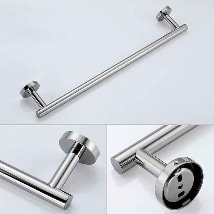 Bathroom Towel Bar, Bath Accessories Thicken Stainless Steel Shower Towel Rack for Bathroom, Towel Holder Wall Mounted 30-60cm