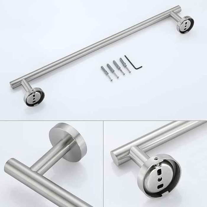 Bathroom Towel Bar, Bath Accessories Thicken Stainless Steel Shower Towel Rack for Bathroom, Towel Holder Wall Mounted 30-60cm