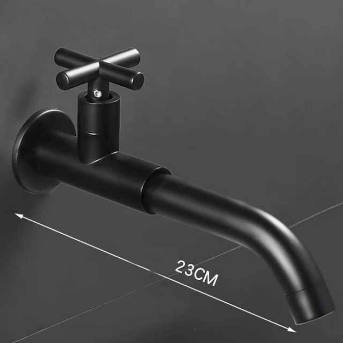 Bathroom Faucet Sink Only Cold Water Basin Taps Wall Mounted, 360 Rotates Single Handle Antique Brass Washroom Vessel Tap Black Chrome Golden White