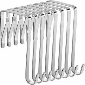 8pcs Over The Door Hooks Heavy Duty Stainless Steel Hanger Organizer For Living Room Bathroom Bedroom Kitchen Hanging Clothes Towels Hats Coats Bags