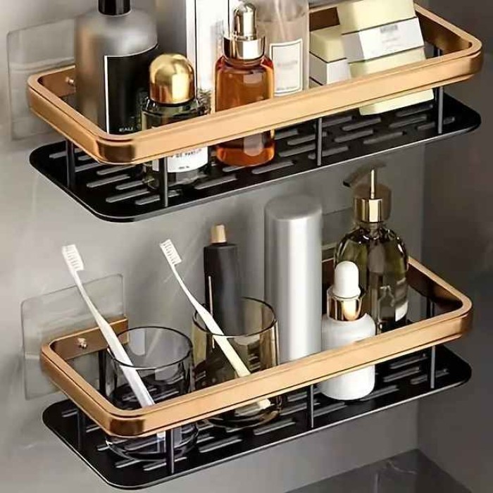 1pc Punch Free Toilet Storage Rack Bathroom Shelf Toilet Washroom Vanity Supplies Wall Hanging Wall Storage Rack