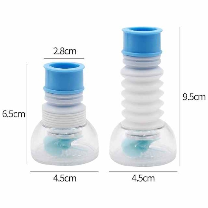 2Pcs Kitchen Water Filter Faucet Head Replacement, 360 Adjustable Flexible Tap Extender Water Saving Sprayer Aerator Nozzle Attachment Diffuser Bathroom Accessories