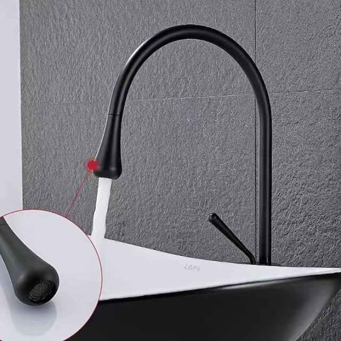 Bathroom Sink Faucet - Rotatable / Classic / Centerset Electroplated / Painted Finishes Deck Mounted Single Handle One HoleBath Taps