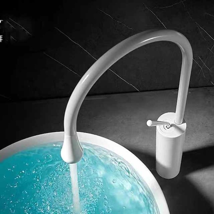 Bathroom Sink Faucet - Rotatable / Classic / Centerset Electroplated / Painted Finishes Deck Mounted Single Handle One HoleBath Taps