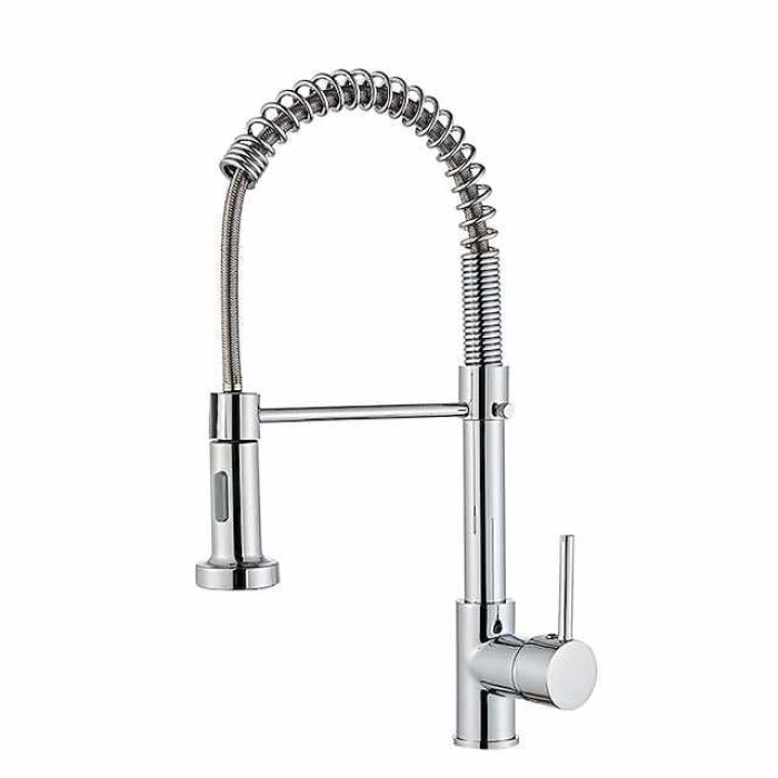 Kitchen Faucet Pull Donw High Arc Spout, 360 Swivel Single Handle Sink Mixer Taps, Kitchen Vessel Tap with Hot and Cold Water Hose