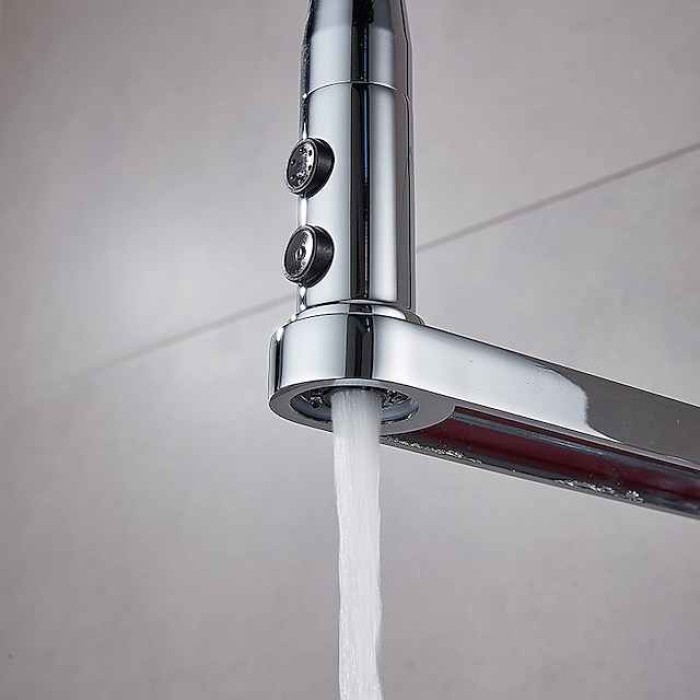 Kitchen Faucet Pull Donw, 360 Swivel Single Handle Sink Mixer Taps, Kitchen Vessel Tap with Hot and Cold Water Hose