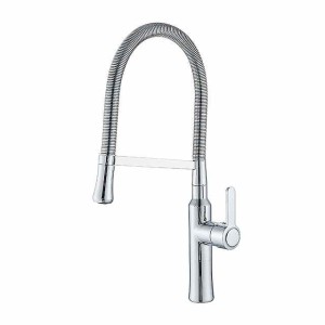 Kitchen Faucet Pull Down Sink Mixer Taps, High Arc Spring Vessel Brass Taps, Single Handle Swivel Spout 2 Mode with Hot and Cold Water Hose