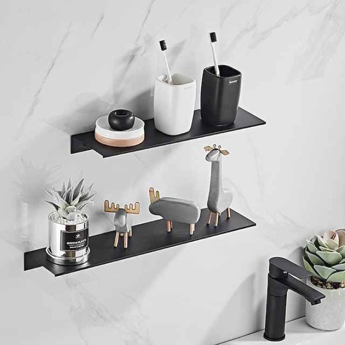 Wall Shelf Metal Shower Shelf Bathroom Aluminium Wall Shelf Shower Shelf Floating Shelf Decorative for Bedroom Kitchen Office Living Room