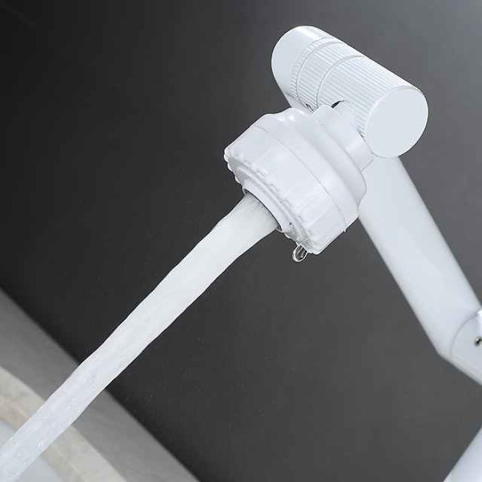 Foldable Bathroom Faucet Sink Mixer Basin Taps Dual Spout 3 Mode Spray, 360 Degrees Single Handle Washbasin Vessel Tap with Cold and Water Hose for Washroom Toilet