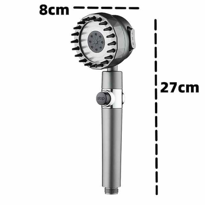 High Pressure 3-Mode Message Shower Head With Stop Button Handheld Water Saving Spray Nozzle Bathroom Accessories