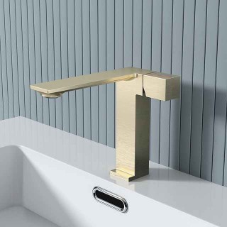 Bathroom Faucet Sink Mixer Basin Taps, Single Knob Monobloc Washroom Vessel Tap with Cold and Hot Hose