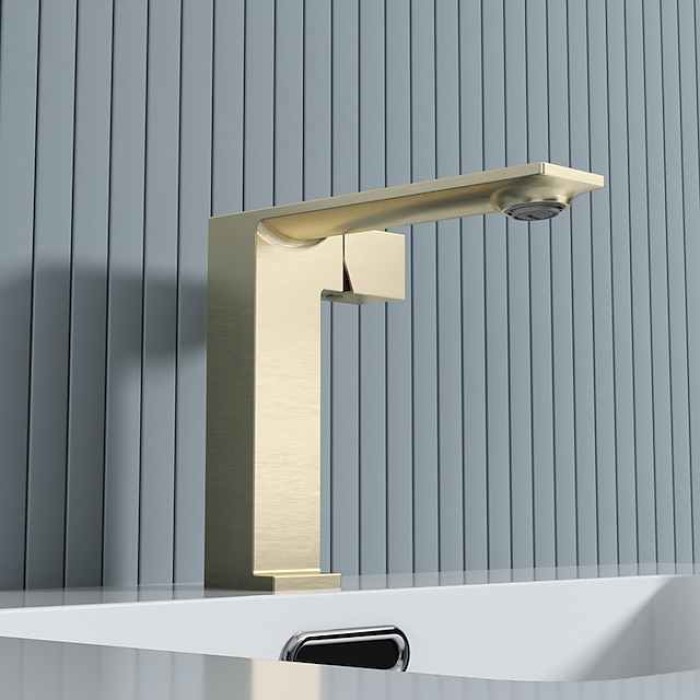 Bathroom Faucet Sink Mixer Basin Taps, Single Knob Monobloc Washroom Vessel Tap with Cold and Hot Hose