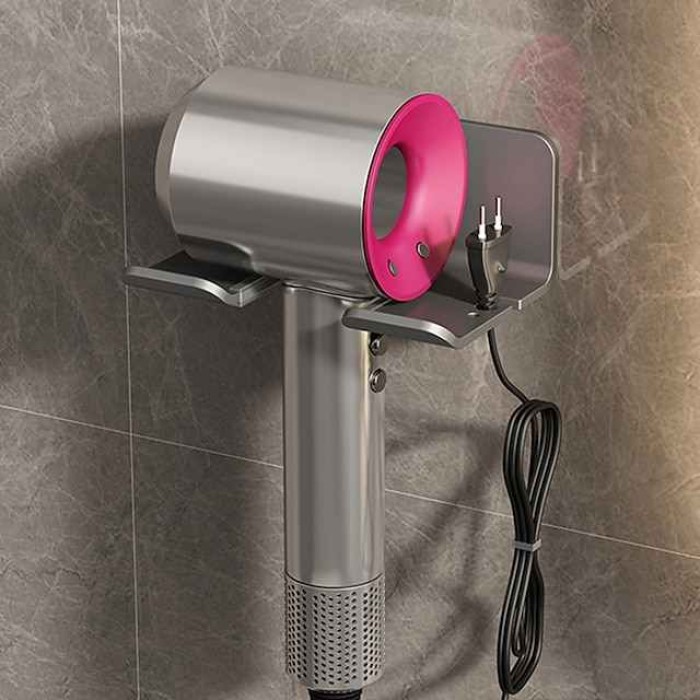 Hair Dryer Rack Punch Free Toilet Hair Dryer Hanger Air Blower Bracket Bathroom Storage Rack