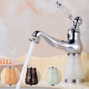 Bathroom Faucet Sink  Mixer Basin Taps Short/Tall, Single Ceramic Handle Vessel Taps with Cold and Hot Hose  for Washroom Bath