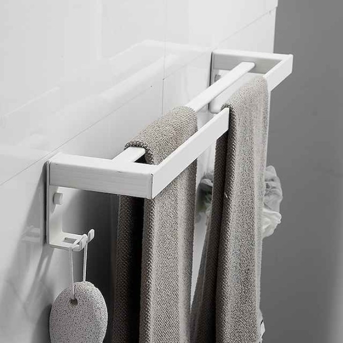 Towel Rack Towel Bar Multifunction Contemporary Modern Aluminum Bathroom 2-tower bar Wall Mounted