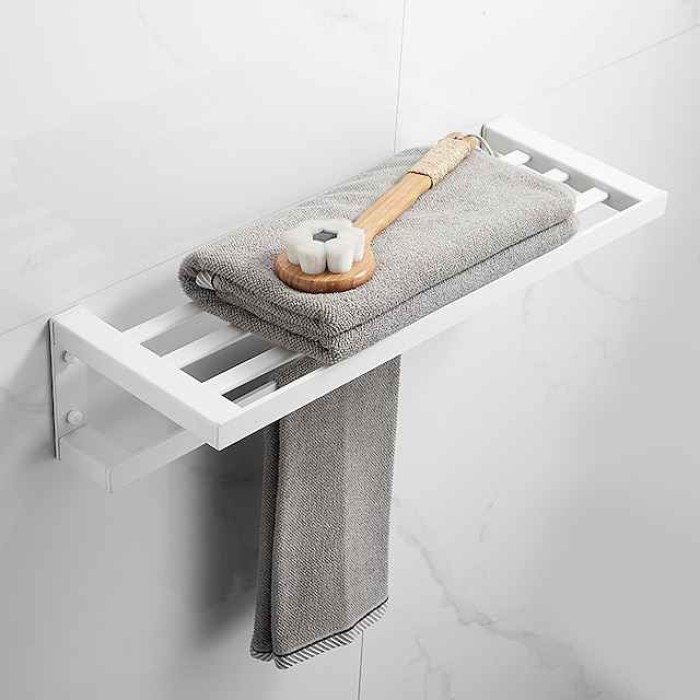 Towel Rack Towel Bar Bathroom Shelf Multilayer  Multifunction Contemporary Modern Aluminum 1PC - Bathroom Double Wall Mounted