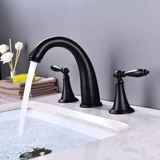 Widespread Bathroom Faucet Sink Mixer Basin Taps, Twin Handle Vessel Tap with Cold and Hot Hose