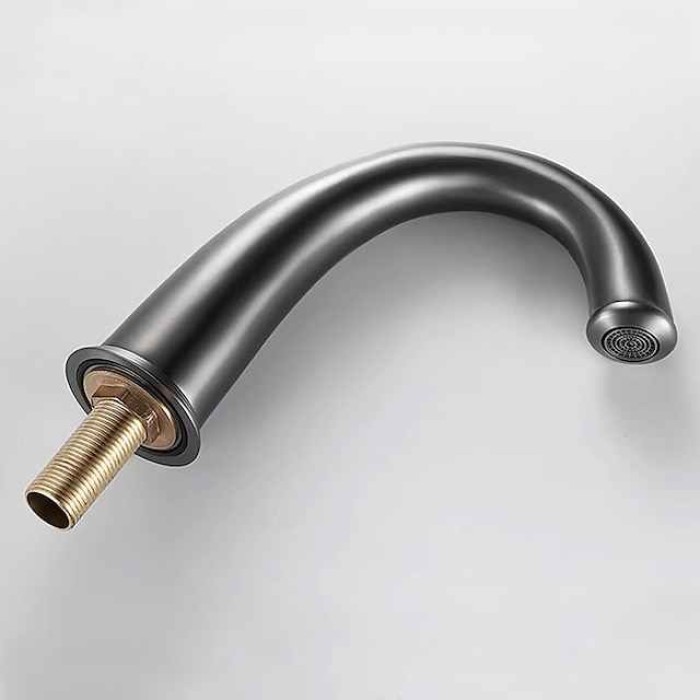 Widespread Bathroom Faucet Sink Mixer Basin Taps, Twin Handle Vessel Tap with Cold and Hot Hose