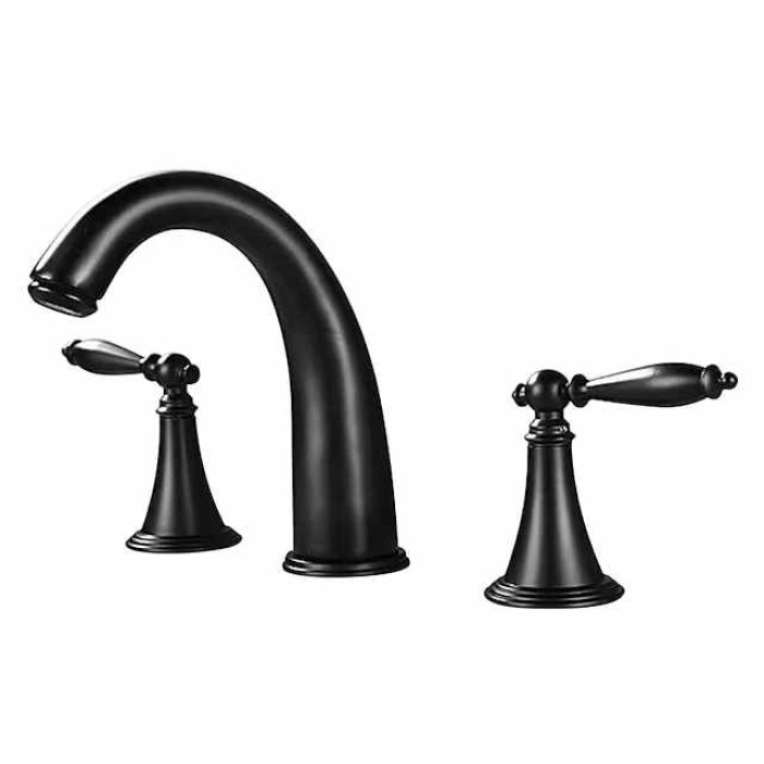 Widespread Bathroom Faucet Sink Mixer Basin Taps, Twin Handle Vessel Tap with Cold and Hot Hose