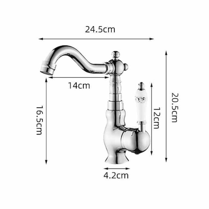 Bathroom Faucet Sink Mixer Basin Taps with Cold and Hot Hose, Deck Mounted Vessel Tap