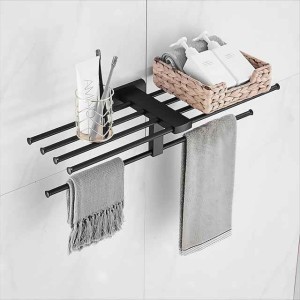 Towel Rack Bathroom Shelf Multilayer Cool New Design Modern Country Brass 1PC - Bathroom / Hotel bath Double Wall Mounted