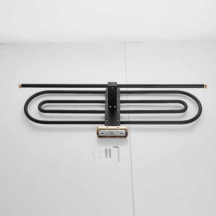 Towel Rack Bathroom Shelf Multilayer Cool New Design Modern Country Brass 1PC Double Wall Mounted