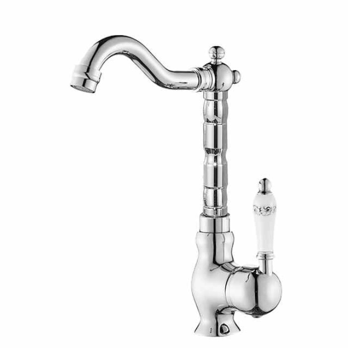 Traditional Kitchen Sink Mixer Faucet with Cold and Hot Hose, Vessel Taps Single Handle