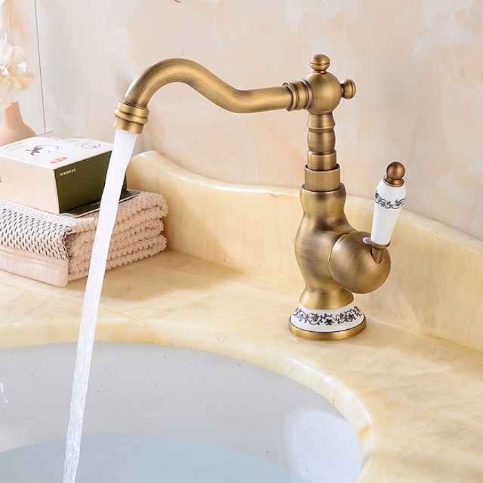 Bathroom Sink Mixer Faucet, Basin Taps with Cold and Hot Hose