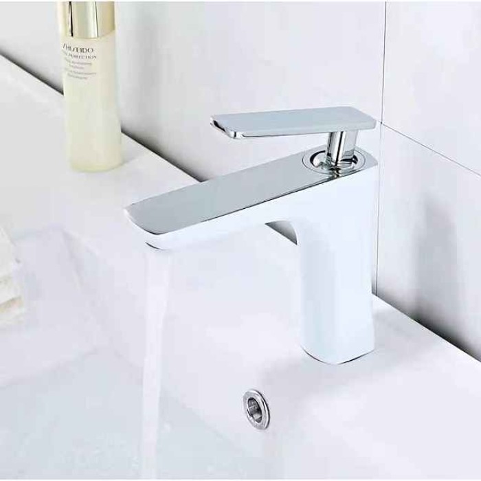 Bathroom Sink Mixer Faucet Basin Taps Single Handle Vessel Tap with Cold and Hot Hose