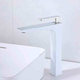 Bathroom Sink Mixer Faucet, Monobloc Basin Tap Washroom with Cold and Hot Hose