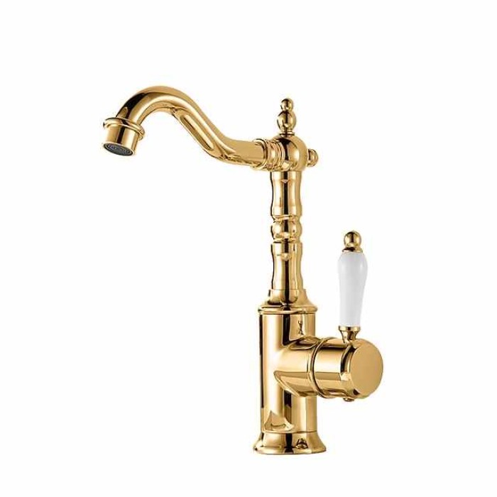 Kitchen faucet - Single Handle One Hole Electroplated Standard Spout Centerset Retro Vintage / Minimalist Kitchen Taps