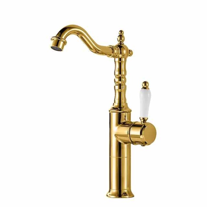 Kitchen faucet - Single Handle One Hole Electroplated Standard Spout Centerset Retro Vintage / Minimalist Kitchen Taps